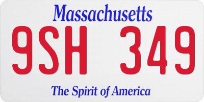 MA license plate 9SH349