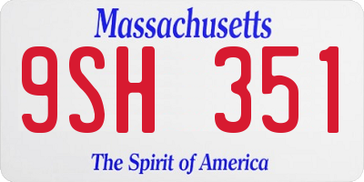 MA license plate 9SH351