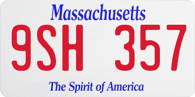 MA license plate 9SH357