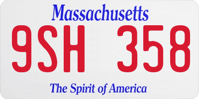 MA license plate 9SH358
