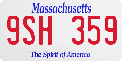 MA license plate 9SH359
