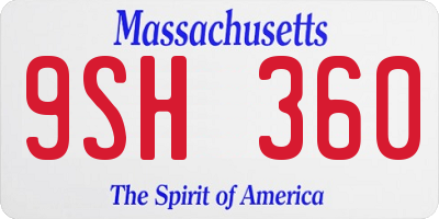 MA license plate 9SH360