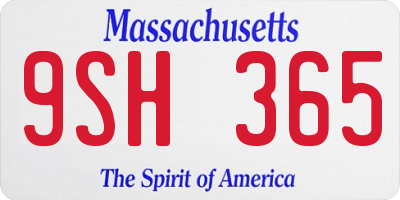 MA license plate 9SH365