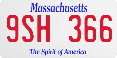 MA license plate 9SH366