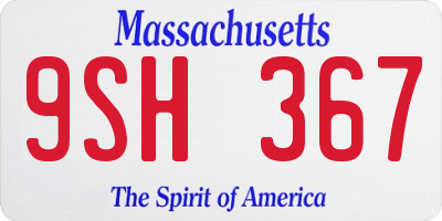 MA license plate 9SH367