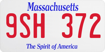 MA license plate 9SH372