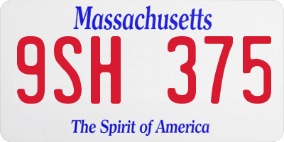 MA license plate 9SH375