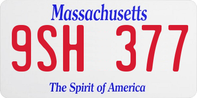 MA license plate 9SH377