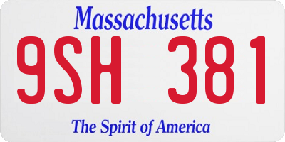 MA license plate 9SH381