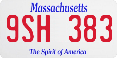 MA license plate 9SH383