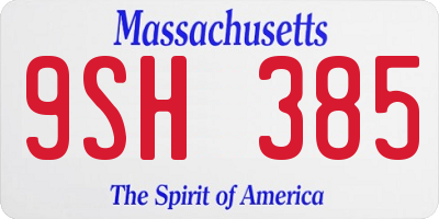 MA license plate 9SH385