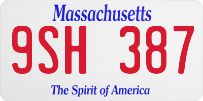 MA license plate 9SH387