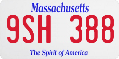 MA license plate 9SH388