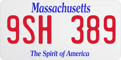 MA license plate 9SH389