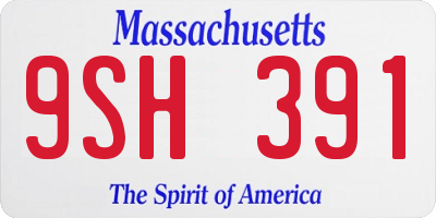 MA license plate 9SH391