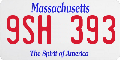 MA license plate 9SH393