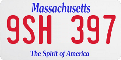 MA license plate 9SH397