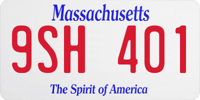 MA license plate 9SH401