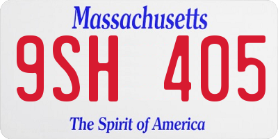 MA license plate 9SH405
