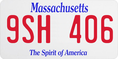 MA license plate 9SH406