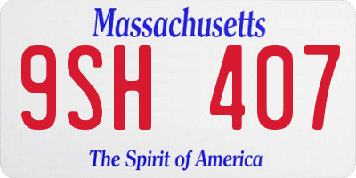 MA license plate 9SH407