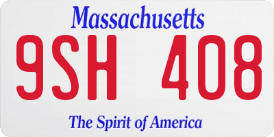 MA license plate 9SH408