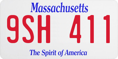 MA license plate 9SH411