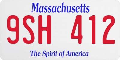 MA license plate 9SH412