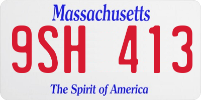 MA license plate 9SH413