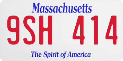 MA license plate 9SH414