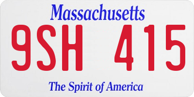 MA license plate 9SH415