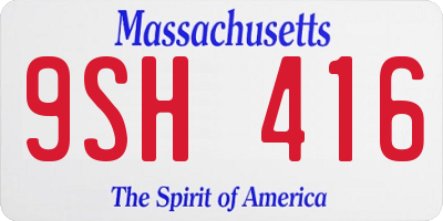 MA license plate 9SH416