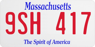 MA license plate 9SH417