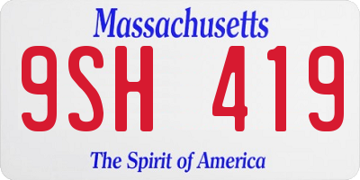 MA license plate 9SH419