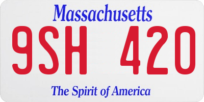 MA license plate 9SH420