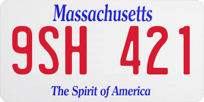 MA license plate 9SH421