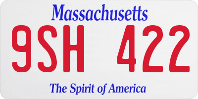 MA license plate 9SH422