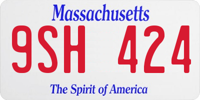 MA license plate 9SH424