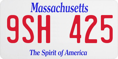 MA license plate 9SH425