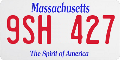 MA license plate 9SH427