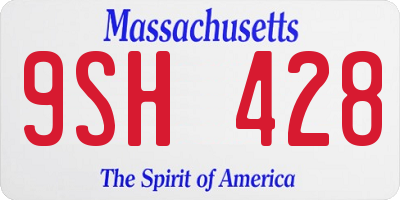 MA license plate 9SH428