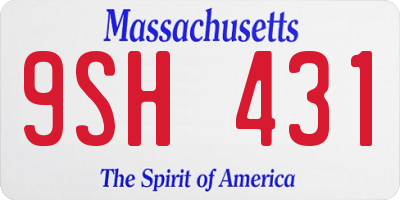 MA license plate 9SH431