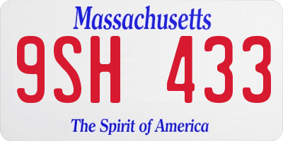 MA license plate 9SH433