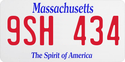MA license plate 9SH434