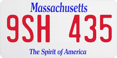 MA license plate 9SH435