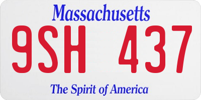 MA license plate 9SH437