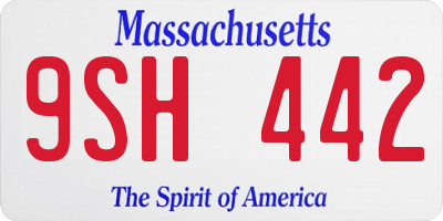 MA license plate 9SH442