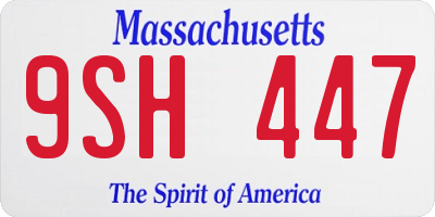 MA license plate 9SH447