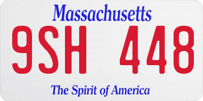 MA license plate 9SH448