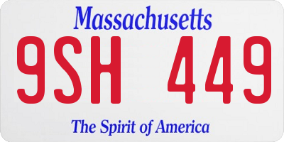MA license plate 9SH449